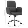 vidaXL Chaise de bureau Gris Tissu