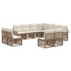 vidaXL Ensemble de canap&eacute; de jardin 11 pc Beige polyrotin