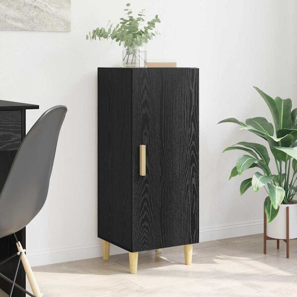 vidaXL Buffet Ch&ecirc;ne noir 34,5 x 34 x 90 cm Bois d'ing&eacute;nierie