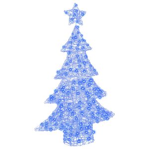 vidaXL Sapin de Noël avec 100 LED Bleu 122 cm Acrylique