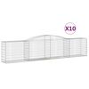 vidaXL Paniers &agrave; gabions arqu&eacute;s 10 pcs 400x50x80/100 cm Fer galvanis&eacute;