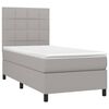 vidaXL Sommier &agrave; lattes de lit avec matelas et LED Gris clair 90x190cm