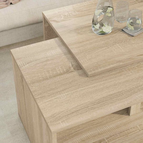vidaXL Ensemble de tables basses 2 pcs Ch&ecirc;ne Sonoma Bois d'ing&eacute;nierie