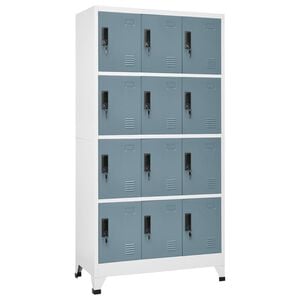 vidaXL Armoire &agrave; casiers Gris clair et gris fonc&eacute; 90x45x180 cm Acier