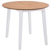 vidaXL Table &agrave; manger ronde &agrave; abattant MDF blanc