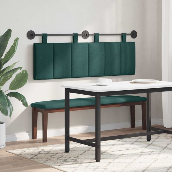 vidaXL T&ecirc;te de lit suspendue Ray&eacute; Vert fonc&eacute; 150 x 55 x 5 cm tissu