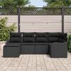 vidaXL Ensemble de canap&eacute; de jardin avec coussin 6 pcs Noir Poly rotin
