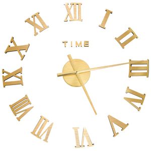 vidaXL Horloge murale 3D Design moderne Dor&eacute; 100 cm XXL