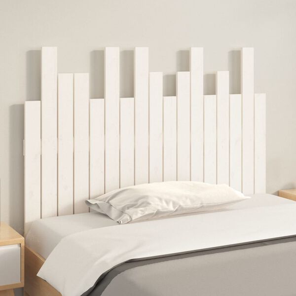 vidaXL T&ecirc;te de lit murale Blanc 108x3x80 cm Bois massif de pin