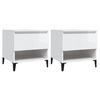 vidaXL Tables d'appoint 2pcs Blanc brillant 50x46x50cm Bois ing&eacute;nierie