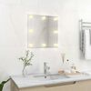 vidaXL Miroir mural avec lampes LED Carré Verre