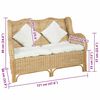 vidaXL Canapé 2 places Rotin naturel et lin