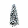 vidaXL Sapin de No&euml;l artificiel avec 300 LED avec support Blanc 210 cm