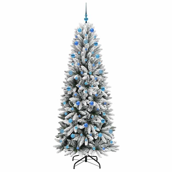 vidaXL Sapin de No&euml;l artificiel avec 300 LED avec support Blanc 210 cm