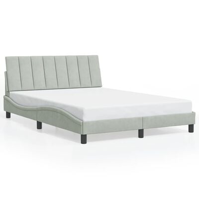 vidaXL Cadre de lit sans matelas gris clair 140x200 cm velours