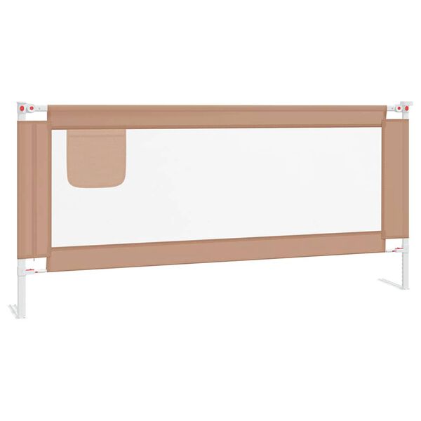 vidaXL Barri&egrave;re de s&eacute;curit&eacute; de lit d'enfant Taupe 200x25 cm Tissu