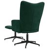 vidaXL Chaise de relaxation avec tabouret Vert fonc&eacute; Velours