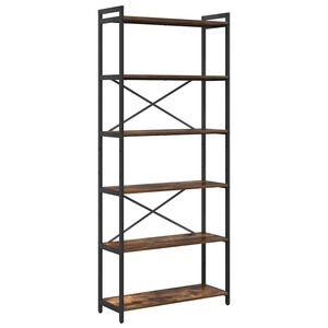 vidaXL &Eacute;tag&egrave;re 80 x 30 x 189,5 cm Bois d'ing&eacute;nierie Ch&ecirc;ne fum&eacute;