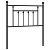 vidaXL T&ecirc;te de lit de remplacement m&eacute;tal noir 80 cm