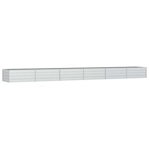 vidaXL Lit sur&eacute;lev&eacute; de jardin 600x80x45 cm Acier galvanis&eacute; Argent&eacute;