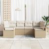 vidaXL Ensemble de canapé de jardin 6 pcs Beige et blanc polyrotin