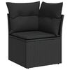 vidaXL Salon de jardin 8 pcs avec coussins noir r&eacute;sine tress&eacute;e