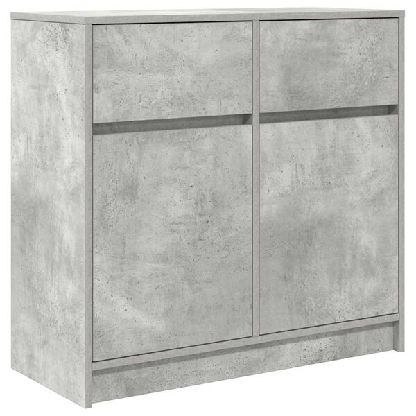 vidaXL Buffet avec tiroir gris b&eacute;ton 80x34x76 cm bois d'ing&eacute;nierie