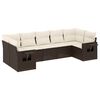 vidaXL Salon de jardin avec coussins 7 pcs marron r&eacute;sine tress&eacute;e