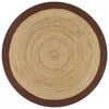 vidaXL Tapis fait &agrave; la main Jute avec bord marron 90 cm