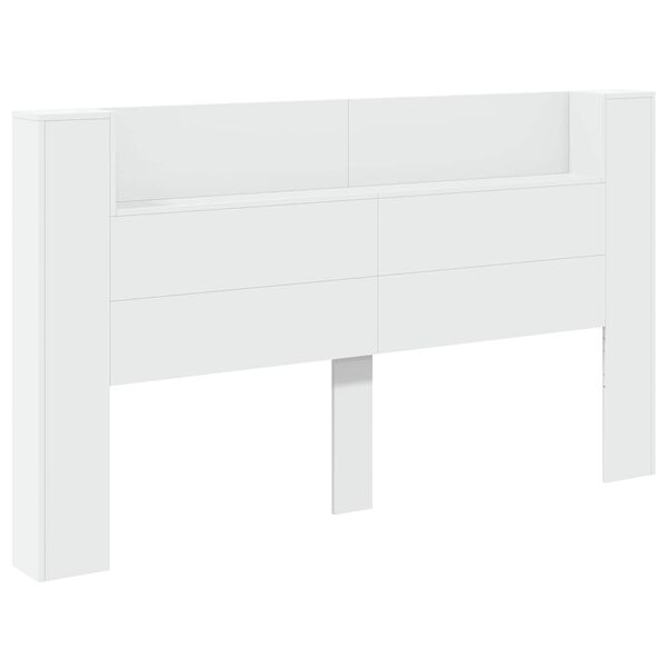 vidaXL Cabinet de T&ecirc;te de Lit avec LED Blanc 180 x 16,5 x 103,5 cm