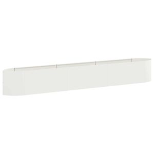vidaXL Jardin sur&eacute;lev&eacute; Blanc 300 x 40 x 40 cm Acier