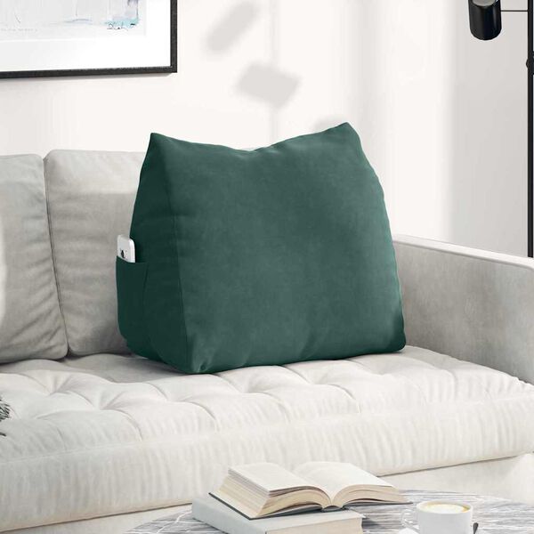 vidaXL Coussin de Dos Vert fonc&eacute; 60 x 20 x 50 cm