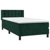 vidaXL Sommier &agrave; lattes de lit avec matelas Vert fonc&eacute; 90x200 cm
