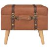 vidaXL Tabouret de rangement 40 cm marron p&acirc;le similicuir