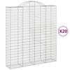 vidaXL Paniers &agrave; gabions arqu&eacute;s 20 pcs 200x50x220/240 cm Fer galvanis&eacute;