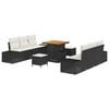 vidaXL Ensemble de canap&eacute; de jardin 9 pc Noir polyrotin