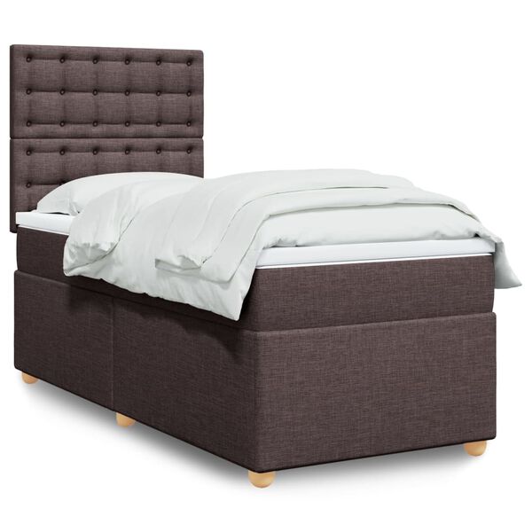 vidaXL Sommier &agrave; lattes de lit avec matelas Marron fonc&eacute; 80x200 cm