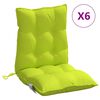 vidaXL Coussins de chaise &agrave; dossier bas lot de 6 vert vif
