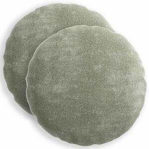 vidaXL Housse de coussin 2 pc HEERLEN Vert &Oslash; 40 cm Tissu Chenille