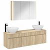 vidaXL Ensemble d'armoire de salle de bain 4 pc Ch&ecirc;ne Sonoma