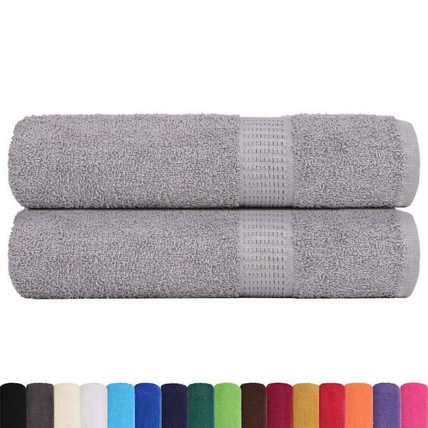 vidaXL Serviettes de bain FROGN 2 pcs gris 100x150 cm 360 g/m²