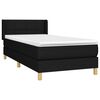 vidaXL Sommier &agrave; lattes de lit avec matelas Noir 100x200 cm Tissu