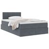 vidaXL Lit de Rangement avec matelas Gris fonc&eacute; 120 x 200 cm Velours