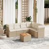 vidaXL Salon de jardin avec coussins 7 pcs beige r&eacute;sine tress&eacute;e