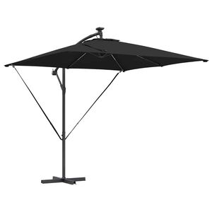 vidaXL Parasol Noir 249 x 249 x 250 cm Polyester et Aluminium