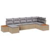 vidaXL Ensemble de canap&eacute; de jardin 7 pc Beige Poly rotin