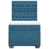 vidaXL Sommier &agrave; lattes de lit avec matelas bleu 90x200 cm velours