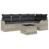 vidaXL Ensemble de canap&eacute; de jardin 6 pc Gris clair polyrotin