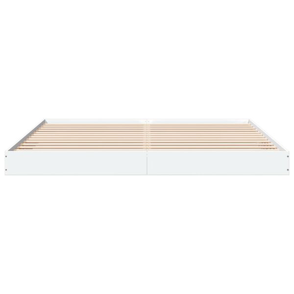 vidaXL Cadre de lit sans matelas blanc 180x200 cm bois d'ingénierie