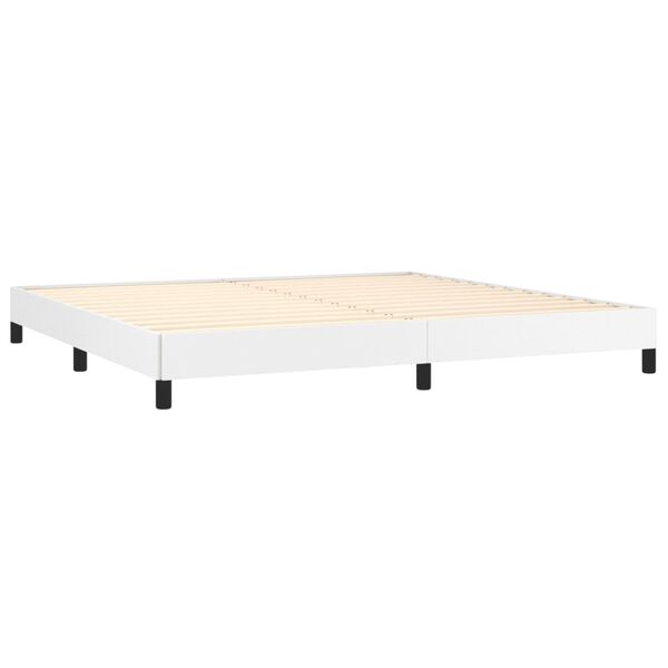 vidaXL Sommier &agrave; lattes de lit avec matelas Blanc 200x200cm Similicuir